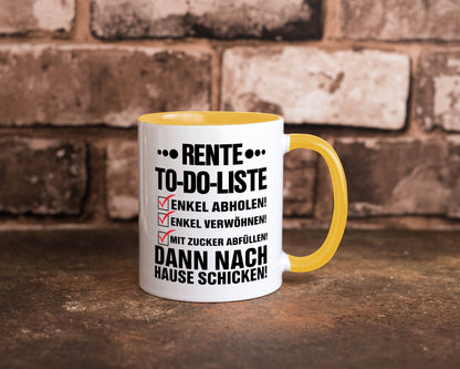 Rente To-Do-Liste | Rentner Tasse Enkel verwöhnen Geschenk Ruhestand Jubiläum