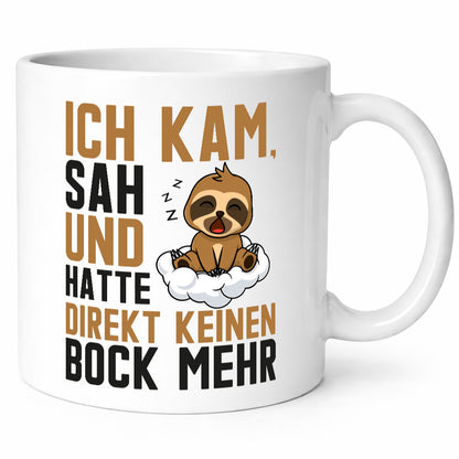 Ich kam, sah und hatte keinen Bock | Faultier Müde Geschenk Tierliebhaber Humor