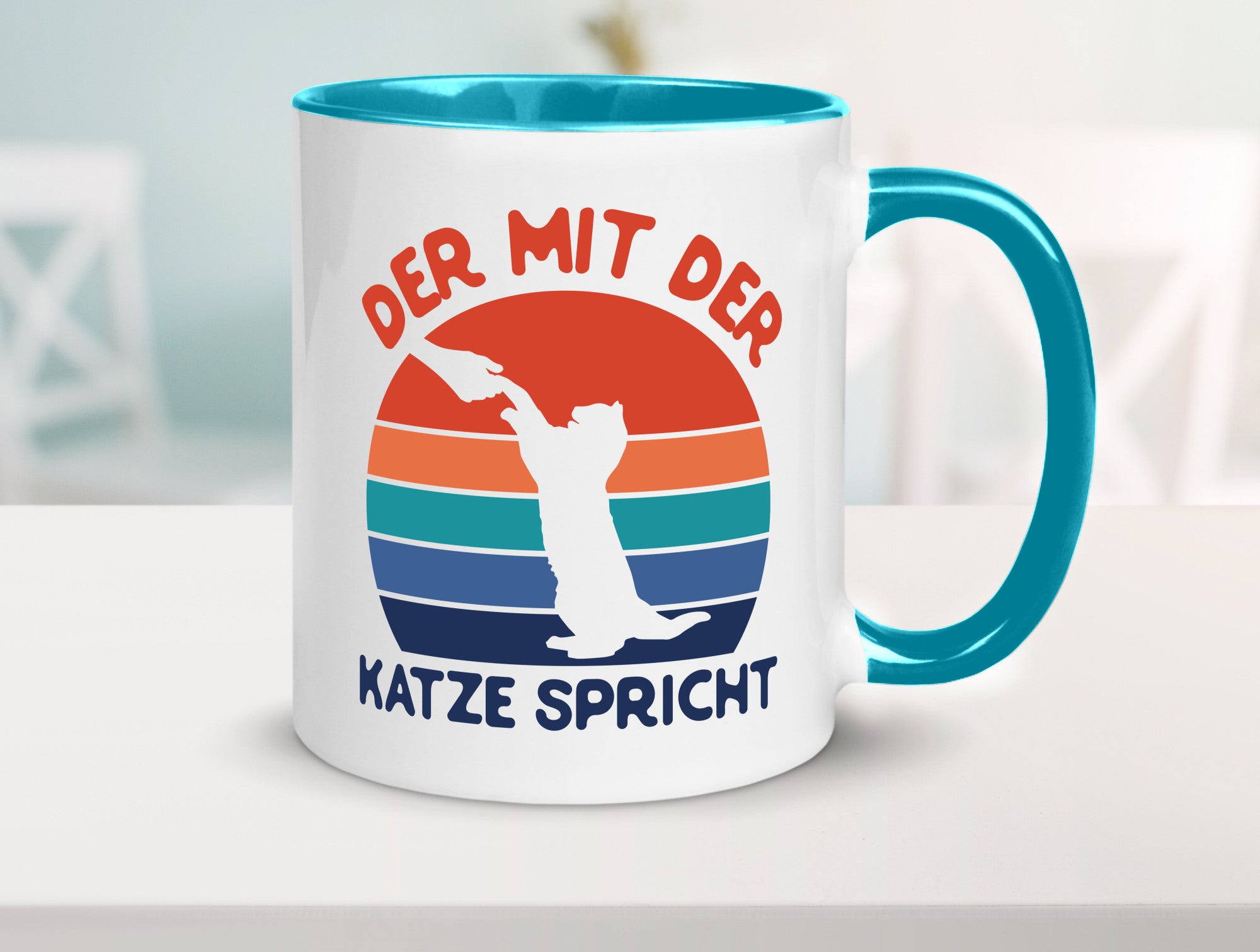 Der mit Katze Spricht | Katzenliebhaber Humor Tierliebhaber Geschenkidee Tasse