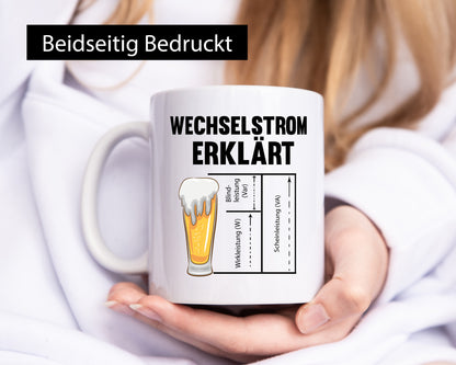 Wechselstrom erklärt | Humor Spruch Bier Elektrik lustiger Geschenk