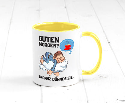 Ganz dünnes Eis | Morgenmuffel Tasse Kaffeetrinker Geschenkidee Humor