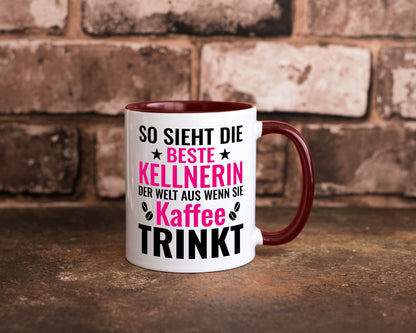 Kaffee trinkt: Kellnerin | Beruf kellnern Bedienung Humor Arbeit Kollegen Büro