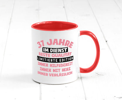 37 Jahre im Dienst | Jubiläum Arbeit v11 lustig Kollegen Büro Geschenk Tasse