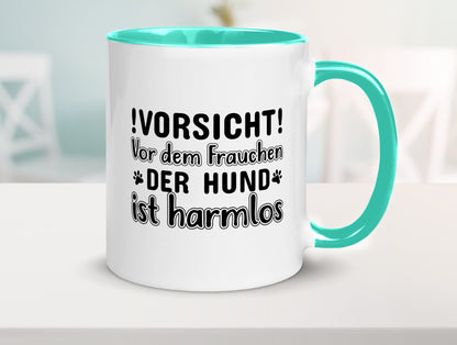 Vorsicht vor dem Frauchen | Hundebesitzerin Pfoten Geschenkidee Tierliebhaber Tasse