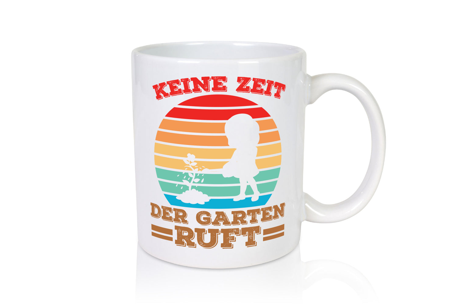 Keine Zeit, Garten ruft | Regenbogen Gießkanne Pflanze Geschenkidee Humor Tasse