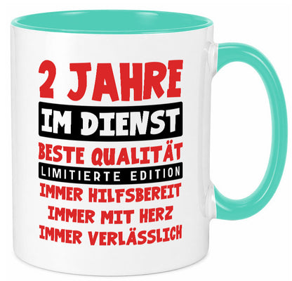 2 Jahre im Dienst | Jubiläum Arbeit v9 Humor Kollegen Büro Geschenkidee Tasse