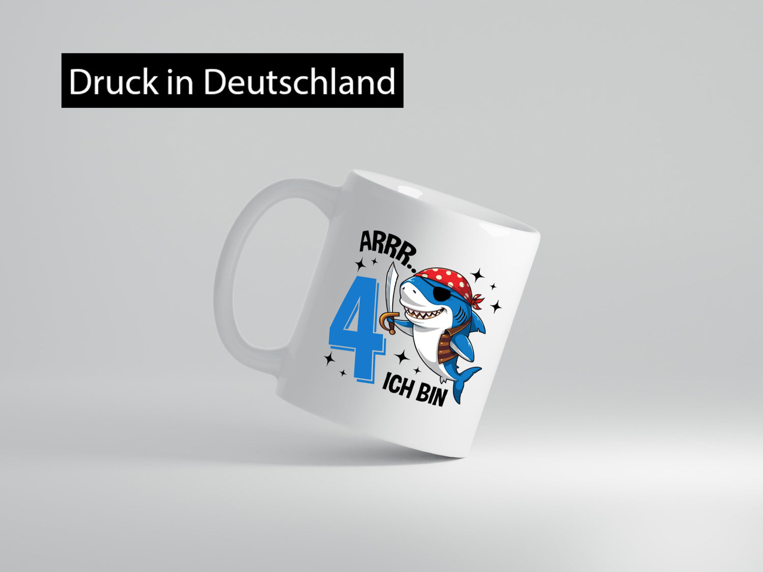 4. Geburtstag | 4 Jahre Arr Pirat Hai Piraten Humor Geschenkidee Tasse