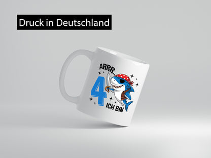 4. Geburtstag | 4 Jahre Arr Pirat Hai Piraten Humor Geschenkidee Tasse