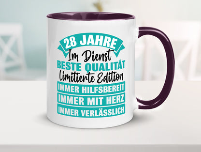 28 Jahre im Dienst | Jubiläum Arbeit lustig Kollegen Büro Geschenk Tasse