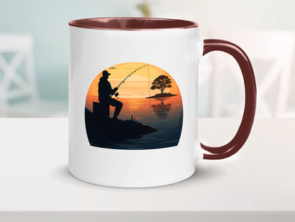 Angler | Sonnenuntergang Fischer Fische Angeln v2 Geschenk Humor Geschenkidee