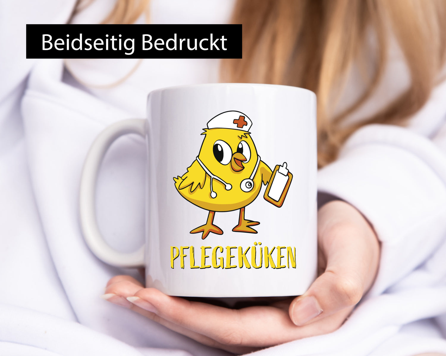 Pflegeküken | Küken Stethoskop Geschenk Humor Geschenkidee lustiger Spruch Tasse