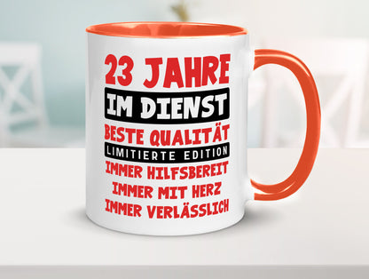 23 Jahre im Dienst | Jubiläum Arbeit v9 Humor Kollegen Büro Geschenkidee Tasse