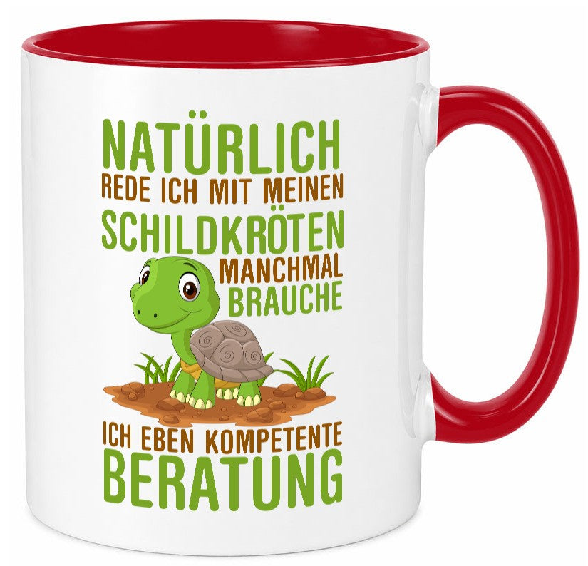Natürlich rede ich mit Schildkröten | Schildkrötenliebhaber lustiger Spruch Tasse