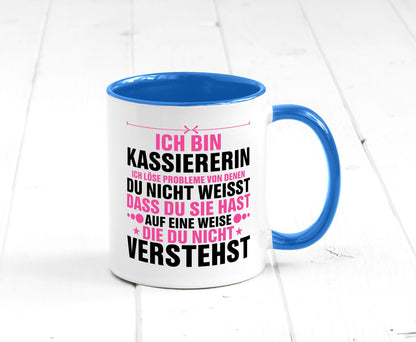 Löse Probleme: Kassiererin v2 lustiger Spruch Geschenk Humor Geschenkidee Tasse