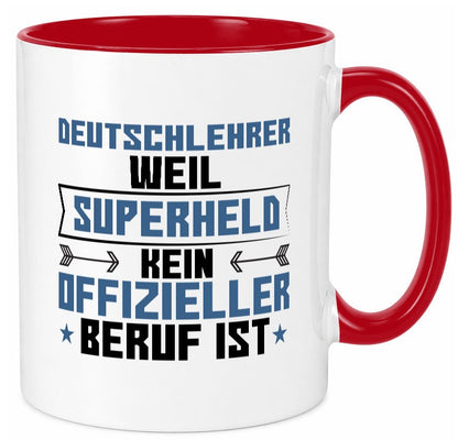 Superheld Deutschlehrer | Lehrer Schule lustiger Spruch Geschenk Humor Tasse