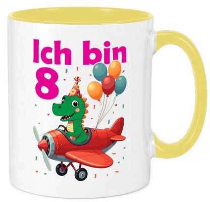 8. Geburtstag | 8 Jahre Drache Flugzeug Geschenk Geschenkidee lustiger Spruch Tasse