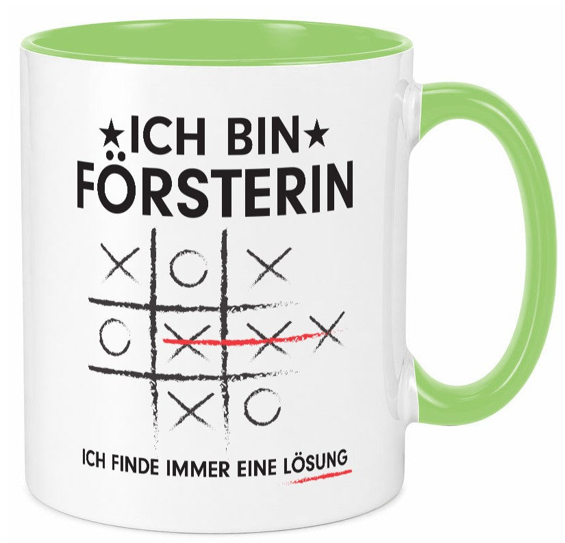 Lösung finden: Försterin | Forst Arbeit lustiger Spruch Geschenk Kollegen Büro Tasse