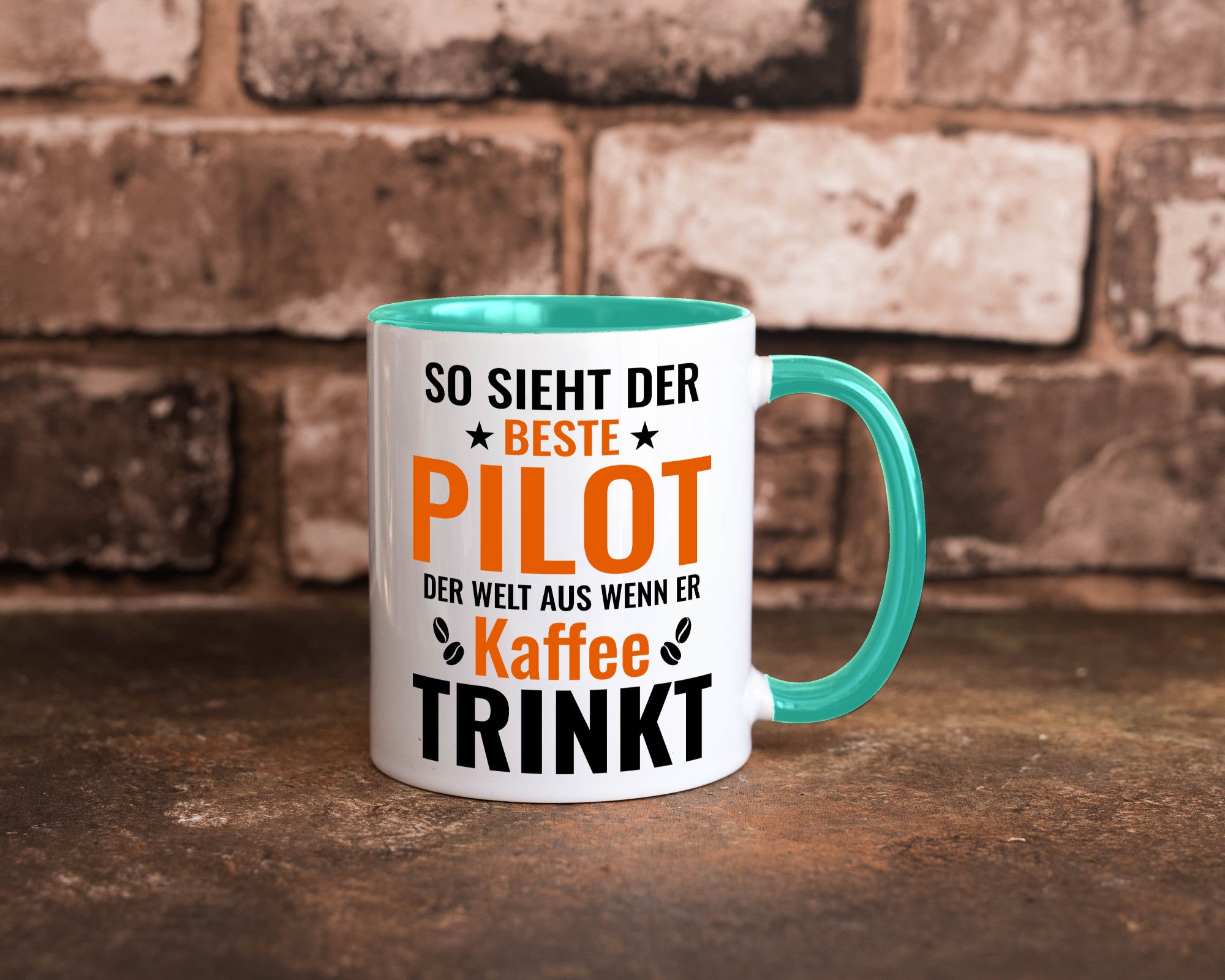 Kaffee trinkt: Pilot | Flugzeug Piloten lustiger Spruch Geschenk Humor