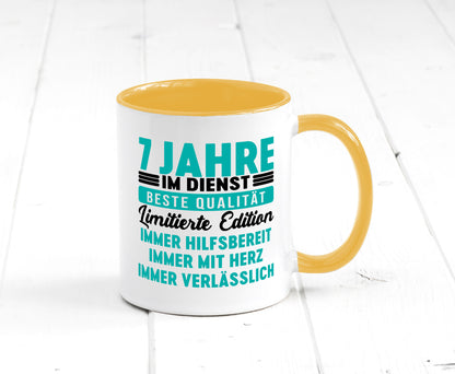 7 Jahre im Dienst | Jubiläum Arbeit v5 Humor Kollegen Büro Geschenkidee Tasse