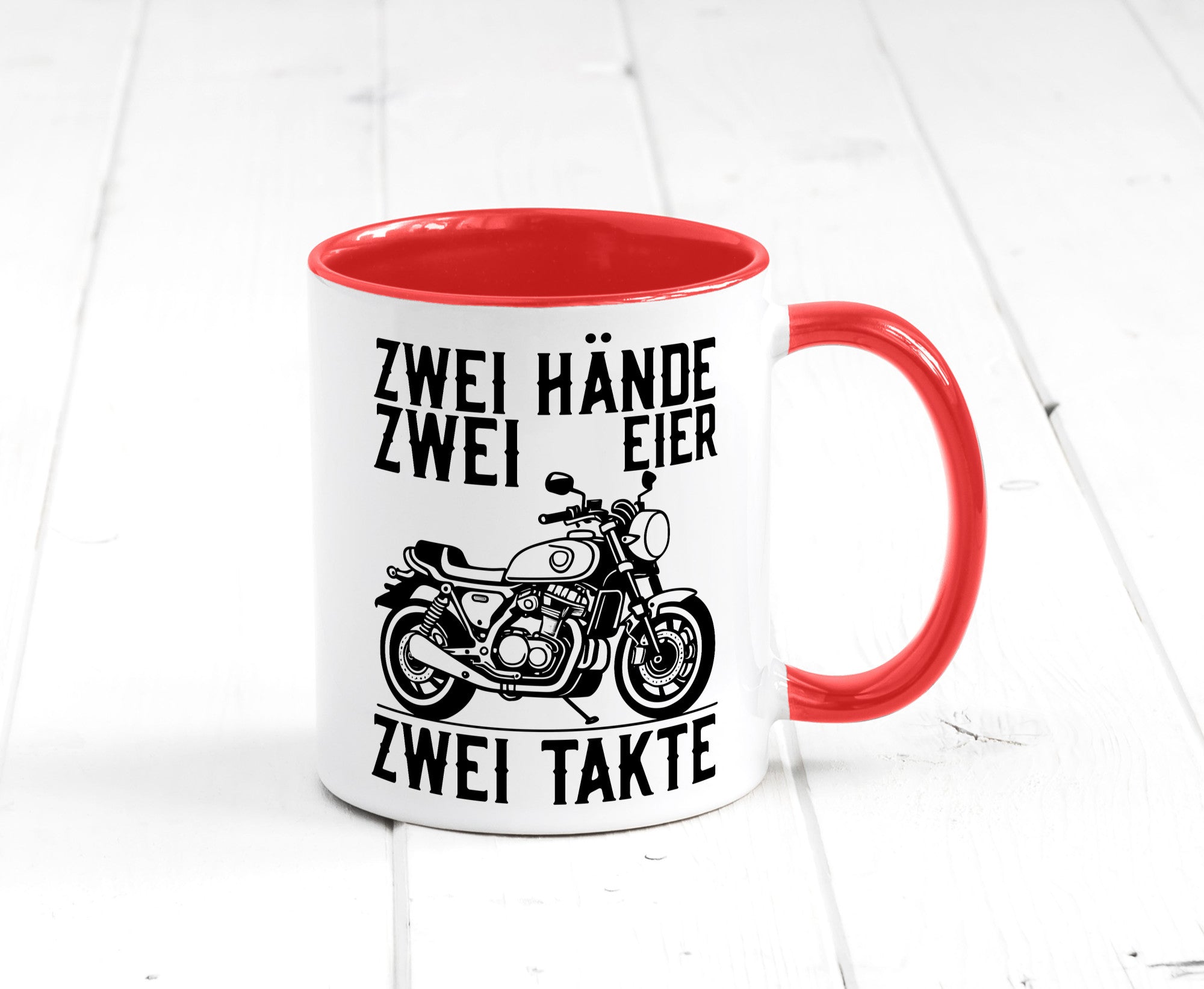 Zwei Hände | Zweitaktmotor Motorrad Moped Biker Geschenkidee Humor Tasse