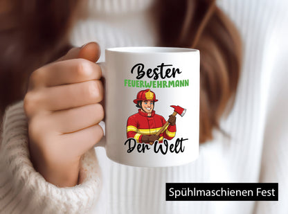 Bester Feuerwehrmann | Feuerwehr v2 Humor Geschenkidee Tasse