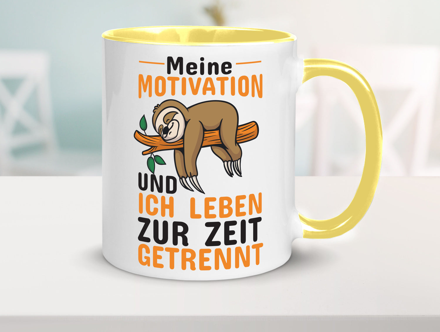 Keine Motivation | Faultier Tasse Büro Humor faul Geschenk Arbeit Kollegen