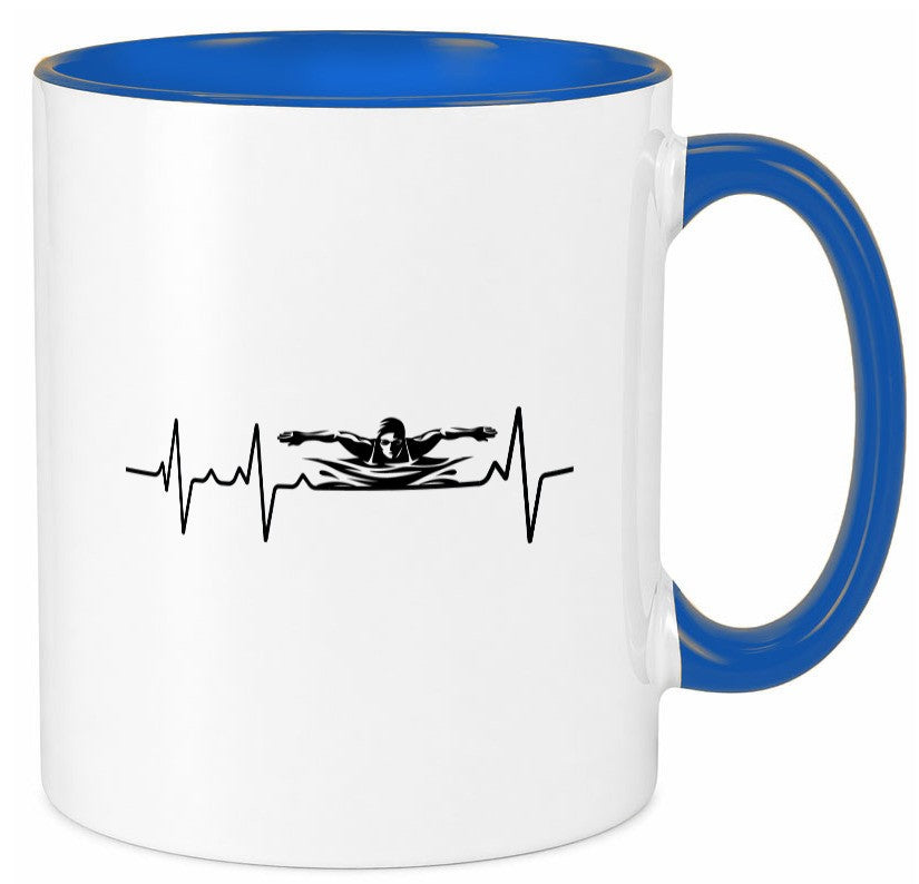 Schwimmer Herzschlag | Schwimmen Wasser Sport lustig Humor Geschenkidee Tasse