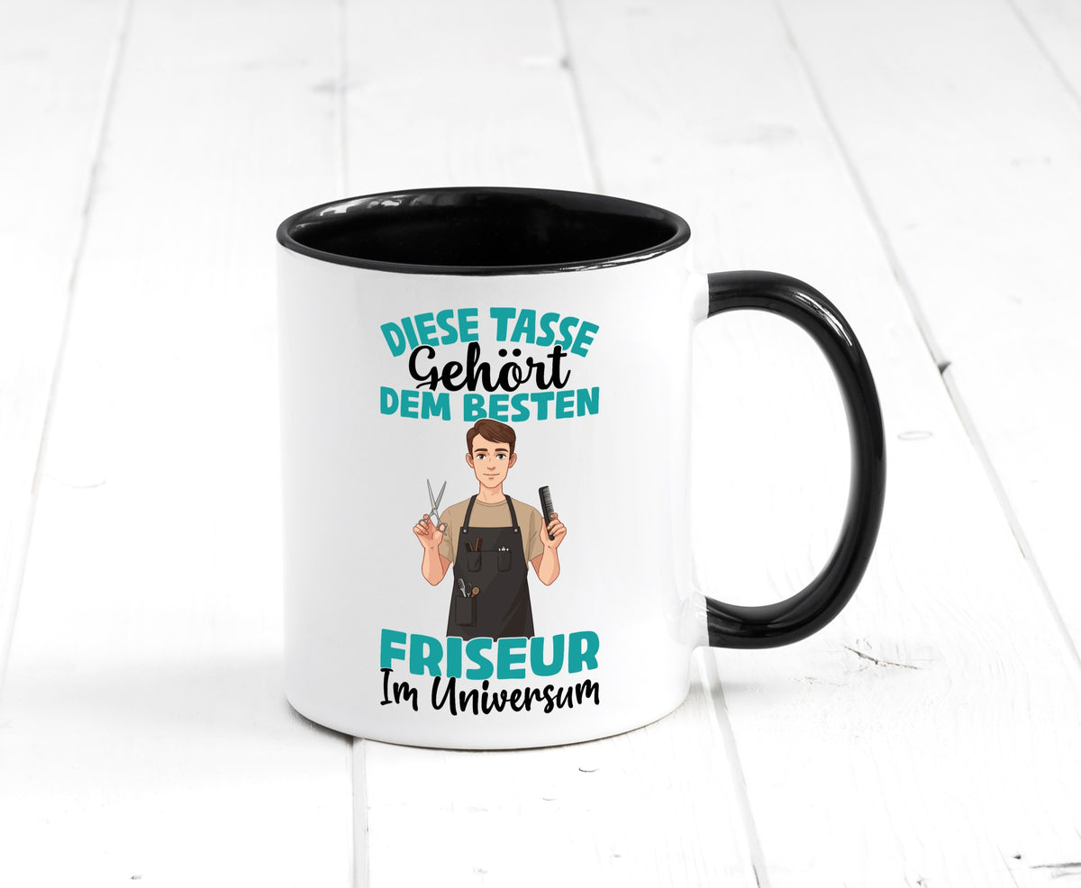 Im Universum: Friseur | Frisör lustiger Spruch Geschenk Humor Geschenkidee Tasse