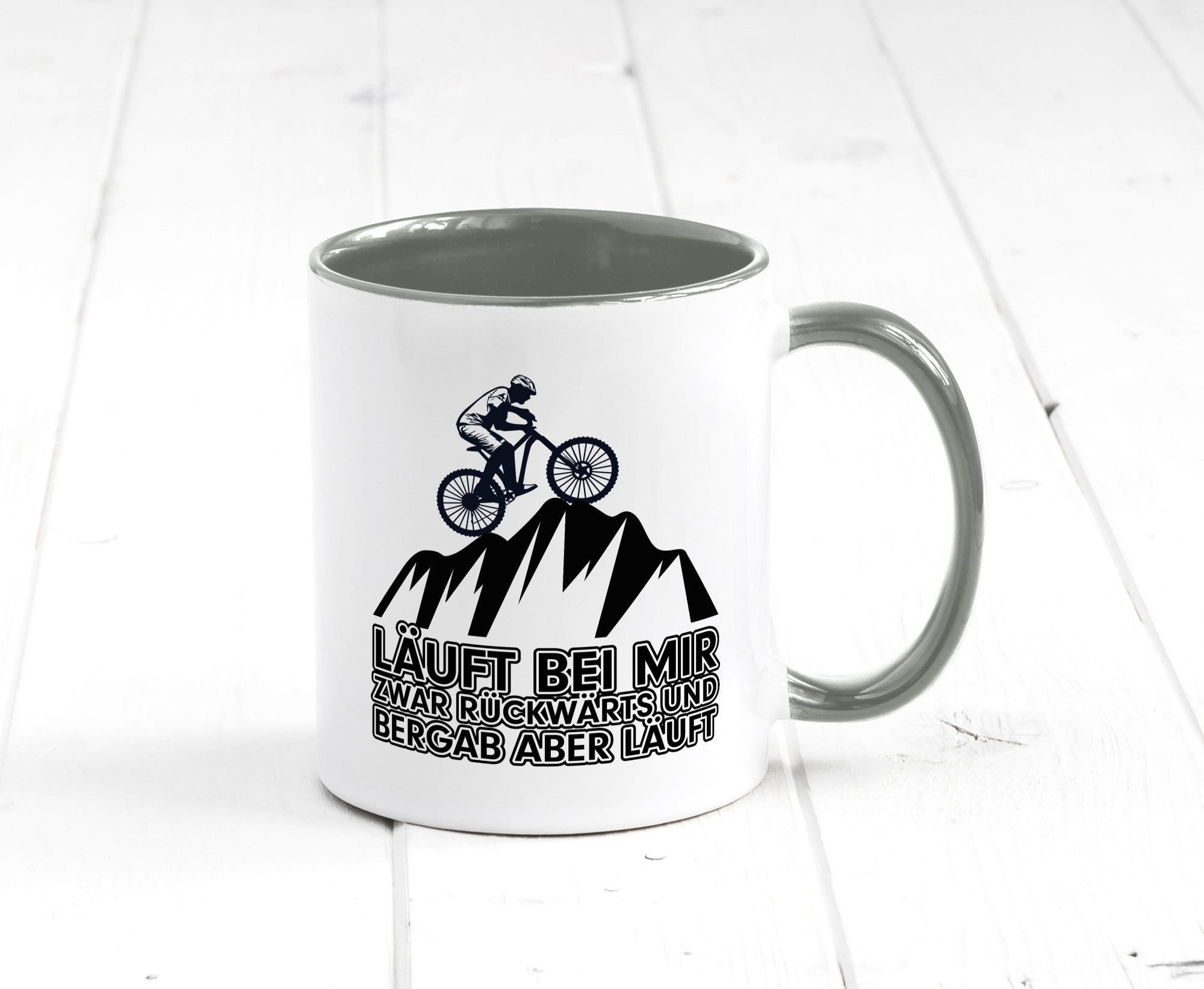 Läuft bei mir | Pechvogel Tasse Radfahrer Statement Humor Geschenkidee