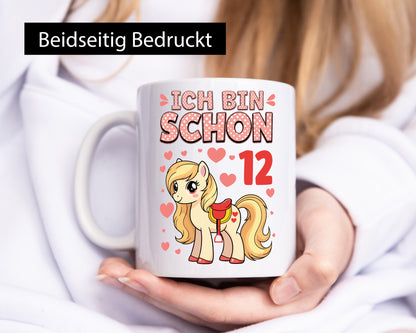 12. Geburtstag | 12 Jahre Mädchen Reiten Pony lustig Geschenkidee Geschenk Tasse