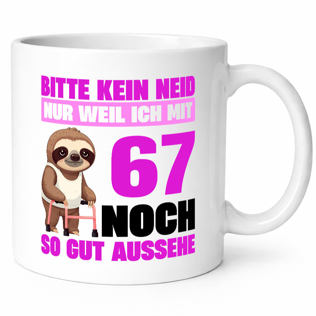 67. Geburtstag | Bitte kein neid Faultier 67 Jahre v2 lustiger Spruch Geschenk