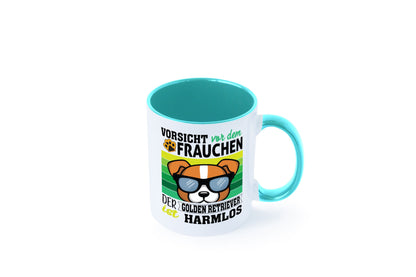 Vorsicht vor dem Frauchen Golden Retriever ist Harmlos lustiger Spruch Geschenk