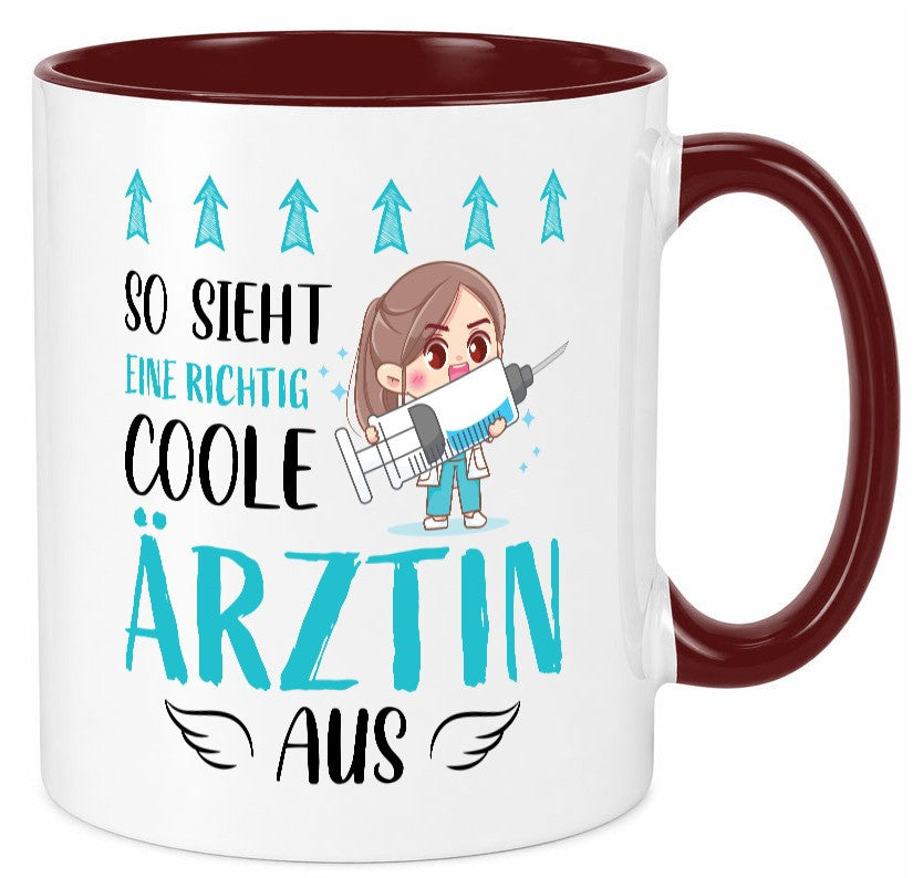 So sieht eine richtig Coole Ã„rztin aus | Krankenhaus Geschenk Humor Tasse
