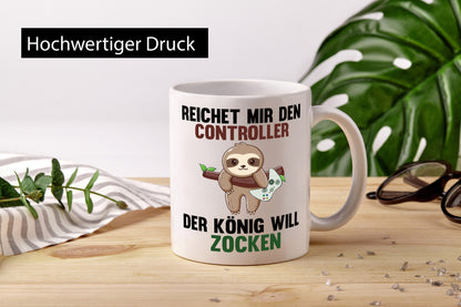 Der gamer will Zocken | Faultier Zocker Geschenkidee Tierliebhaber Humor Tasse