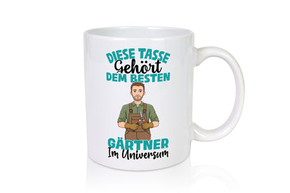 Im Universum: Gärtner | Gartenbau Geschenkidee Humor Tasse
