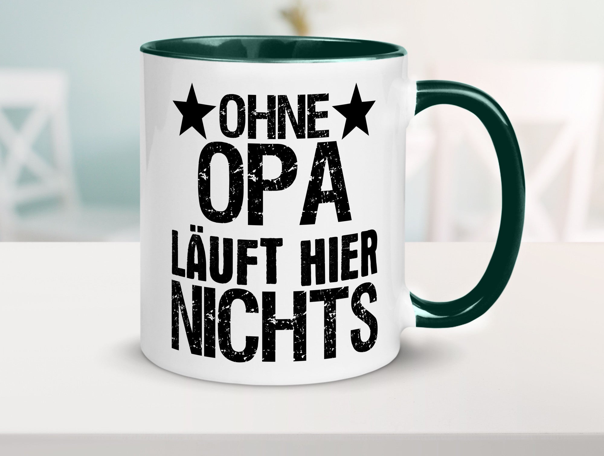 Ohne Opa läuft hier nichts | Sterne Geschenkidee Familie Humor Tasse