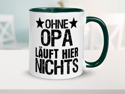 Ohne Opa läuft hier nichts | Sterne Geschenkidee Familie Humor Tasse