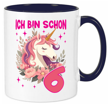 6. Geburtstag | 6 Jahre Einhorn Mädchen Geschenk Geschenkidee lustiger Spruch Tasse
