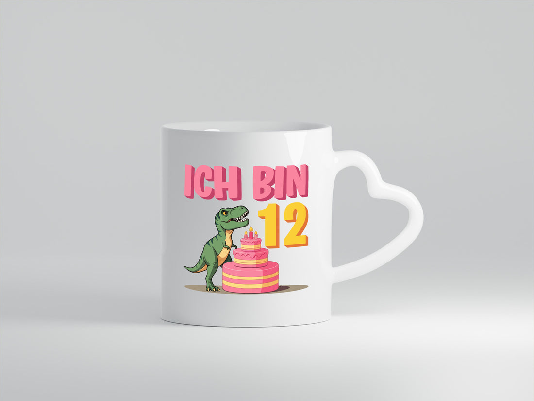 12 Geburtstag | Jahre Dinosaurier mit Kuchen Geschenkidee Humor Tasse