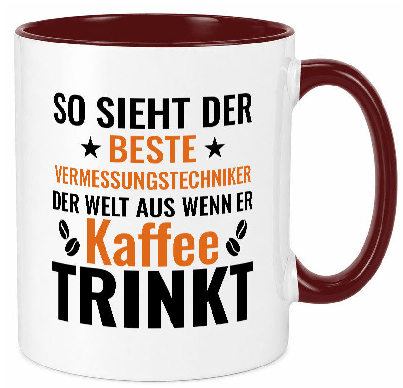 Kaffee trinkt: Vermessungstechniker | Techniker Geschenk Humor Geschenkidee