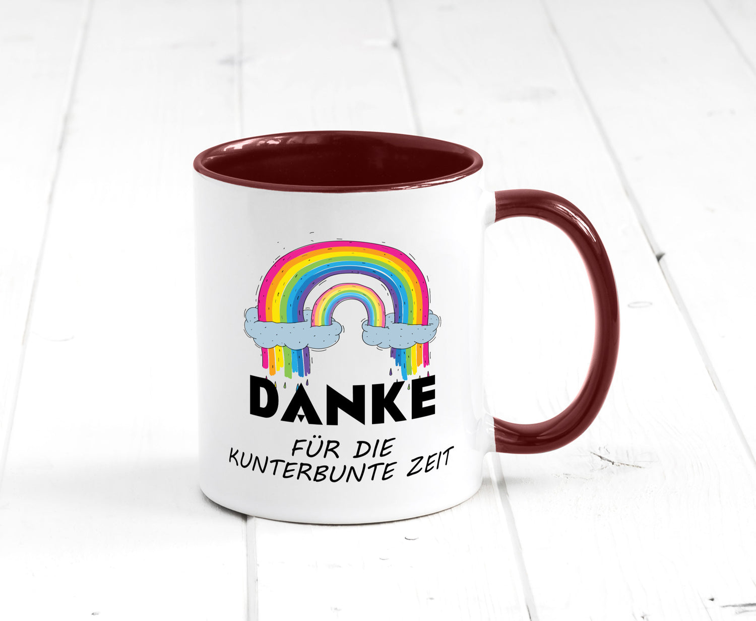 Danke für die Kunderbunte Zeit | Regenbogen lustiger Spruch Geschenk Humor
