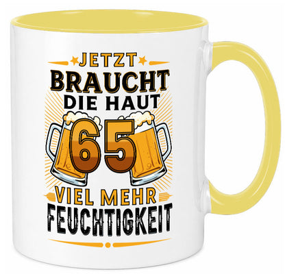65 braucht die haut mehr Feuchtigkeit | 65. Geburtstag Humor Geschenkidee Tasse
