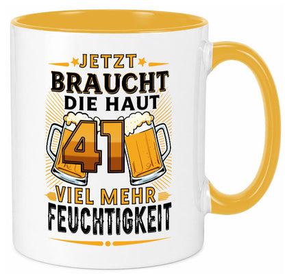 41 braucht die haut mehr Feuchtigkeit | 41. Geburtstag Geschenkidee Humor Tasse