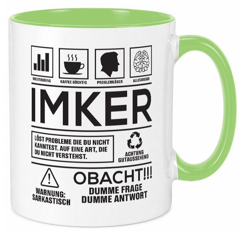Achtung Probleme Imker | Imkerei Geschenk Humor Geschenkidee lustiger Spruch Tasse