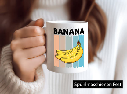 Retro Banana | Bannane Frucht Geschenk Humor Geschenkidee lustiger Spruch Tasse