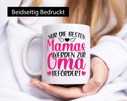 Mamas zur Oma befördert | Herzen Flügel Humor Familie Geschenkidee Tasse