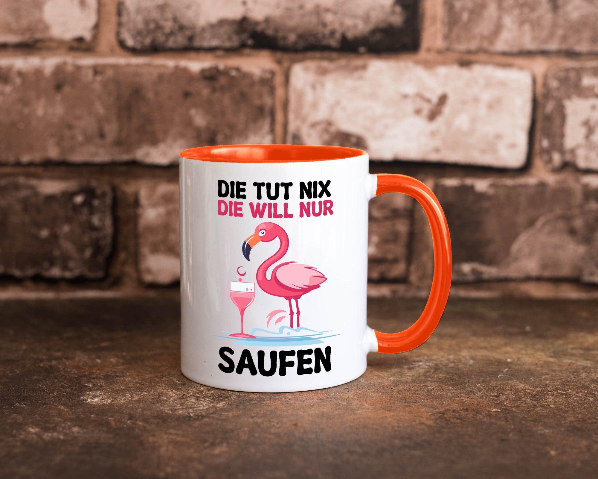 Die tut nix will nur Saufen | Flamingo Alkohol v2 Geschenk Humor Geschenkidee