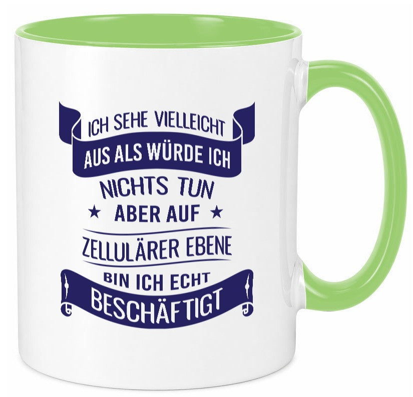 Sehe aus als würde ich nichts tun, bin beschäftigt | Sterne Geschenk Humor Tasse