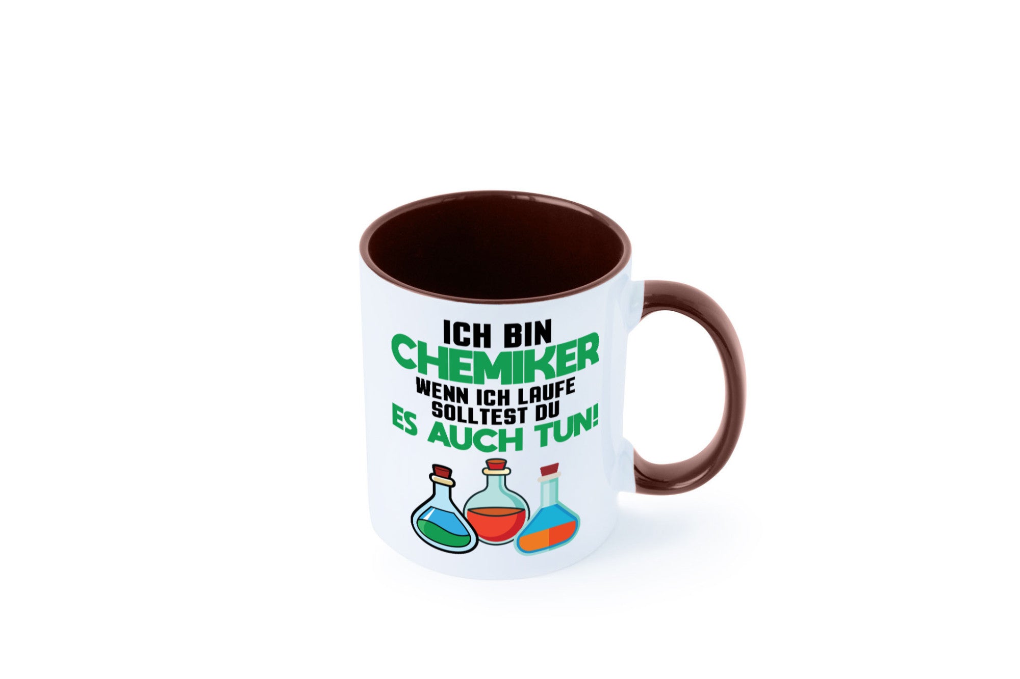 Ich bin chemiker wnen laufe solltest du es auch tun Humor Geschenkidee Tasse