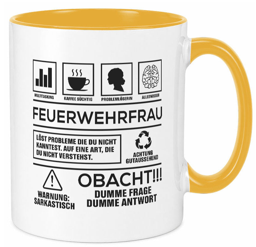Achtung Probleme Feuerwehrfrau | Feuerwehr lustiger Spruch Geschenk Humor